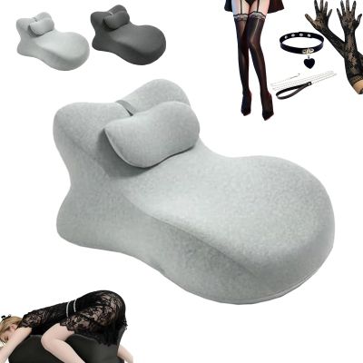 27 Ergonomic Wedge Design, Intimacy Pillow, Memory Foam Contoured Support for Waist and Neck, Ideal for Deep Position Support and Deeper Connection, for All Postures (Light Gray)