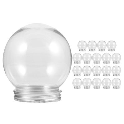 MUELODSIC 20pcs Clear Plastic Snow Globes DIY Water Globes for Candy Storage Multi-use Fillable Balls with Screw Caps Lightweight and Decorative Treat Boxes for Christmas and Home Display