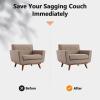 3 Pcs Couch Cushion Support for Sagging Seat, 23.6" x 23.6" Curved High-Density Foam Couches Saver Pads, Sofa Cushion Supporter Boards for Under Cushions Saggy Repair, White view 2