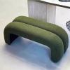 FUNEWBO End of Bed Bench, Modern Fabric Upholstered Entryway Bench, Footrest Stool Accent Bench with Solid Wood Frame for Bedroom Living Room(55.1 * 13.8 * 17.7in, Green) view 2