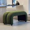FUNEWBO End of Bed Bench, Modern Fabric Upholstered Entryway Bench, Footrest Stool Accent Bench with Solid Wood Frame for Bedroom Living Room(55.1 * 13.8 * 17.7in, Green) view 3