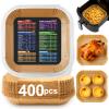 400 Pcs Air Fryer Liners Disposable, 8 Square Unbleached Heavy Duty Air Fryer Paper Liners, Parchment Paper for 5-8 qt Airfryer Basket, Non-Stick & Non-Leak Airfryer Liners for Deep Fryer Accessories view 1
