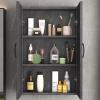 Bathroom Wall Cabinet Storage Solid Wood Panel Adjustable Shelf Height Bathroom Cabinet Wall Mount Wooden, Multi Layer Storage Dusts Proof and Tidy, Drill Hole Installation(White,60 * 75cm) view 3