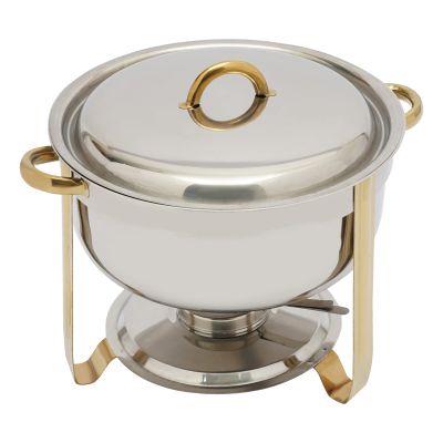 LOHISHILO Chafing Dish Buffet Set,14.2 Qt Catering Buffet Food Warmer Chafers with Top Lid Stainless, for Party, Restaurants, Hotels, Schools, Offices, Food Trucks,Cafeterias, Pizzerias, Gold