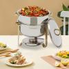 LOHISHILO Chafing Dish Buffet Set,14.2 Qt Catering Buffet Food Warmer Chafers with Top Lid Stainless, for Party, Restaurants, Hotels, Schools, Offices, Food Trucks,Cafeterias, Pizzerias, Gold view 4