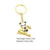 2Pcs Creative Panda Keychain Lightweight Schoolbag Hanging Ornament for Backpack Decoration in Gold and Silver view 2