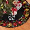 Christmas Tree Skirt Eat A Bag of Dicks Christmas Decorations Soft Red Green Christmas Decor Mat for Xmas Holiday Decorations 48" view 2