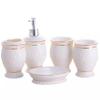 Bathroom Accessory Set Bathroom Soap Dispenser Set 5Pcs Modern Decor Sets Accessories Toothbrush Holder 5 pcs Antique Decor view 1