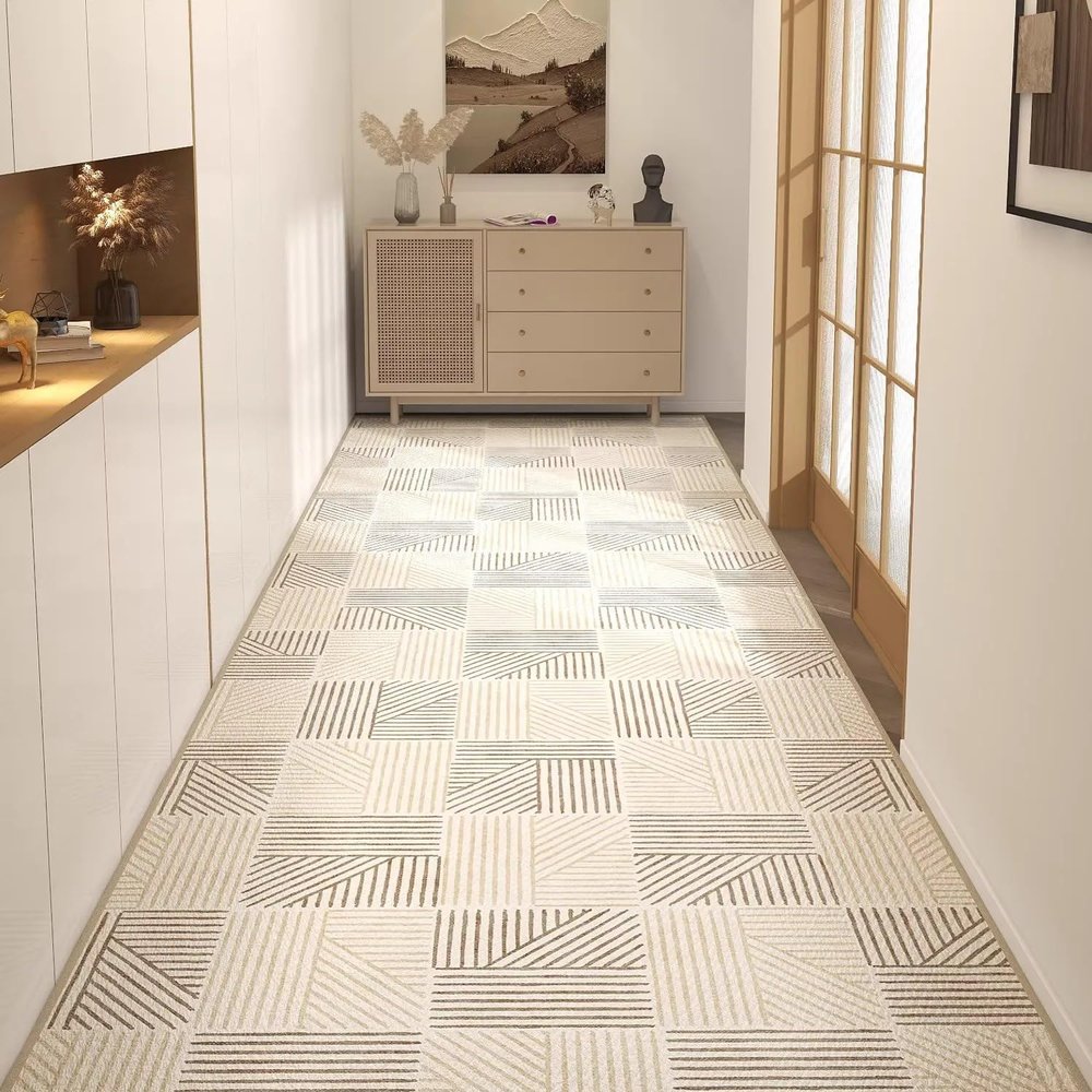 2ft3inx26ft Non Slip Hallway Runner Rug with Rubber Backing Soft Fuzzy Washable Low-Pile Carpet, Non-Shedding Stain Resistant Kitchen Mat for Laundry Living Room