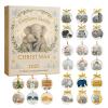 Elephant Family Christmas Countdown Calendar 2025, 24-Day Advent Calendar with Acrylic Names, 26x18x3cm Holiday Decoration for Trees and Windows, Cartoon and Modern Styles (Modern) view 1
