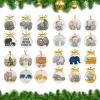 Elephant Family Christmas Countdown Calendar 2025, 24-Day Advent Calendar with Acrylic Names, 26x18x3cm Holiday Decoration for Trees and Windows, Cartoon and Modern Styles (Modern) view 2