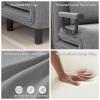 3-in-1 Convertible Sofa Bed Adjustable Folding Sleeper Chair with High-Density Foam & Washable Linen Cover, for Small Apartments, Guest Rooms, Dorms(Brown) view 2