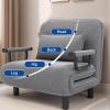 3-in-1 Convertible Sofa Bed Adjustable Folding Sleeper Chair with High-Density Foam & Washable Linen Cover, for Small Apartments, Guest Rooms, Dorms(Brown) view 3