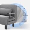 3-in-1 Convertible Sofa Bed Adjustable Folding Sleeper Chair with High-Density Foam & Washable Linen Cover, for Small Apartments, Guest Rooms, Dorms(Brown) view 4