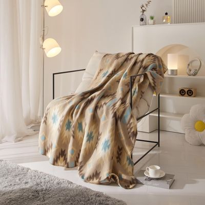 50"x60" Cozy Aztec Print Fleece Throw Blanket - Soft Warm All Ages Blanket for Home & Couch