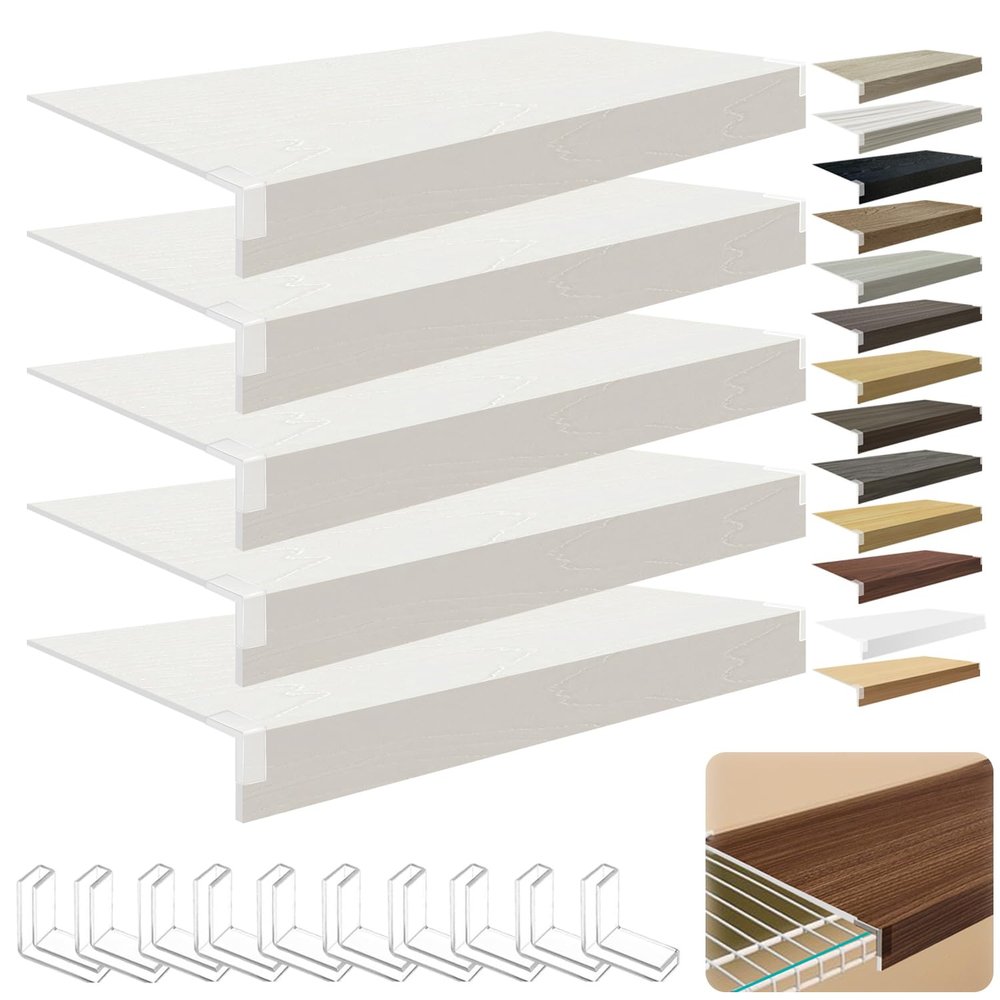 5 Pack Wire Shelf Covers, Wire Rack Covers for Pantry Durable PVC Shelf Shelving 0.31in Thick, Moisture-Resistant Shelves Cover for Store Pantry Kitchen Removable Closet, #034, 21x20x2 in