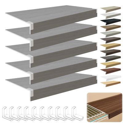 5 Pack Wire Shelf Covers, Wire Rack Covers for Pantry Durable PVC Shelf Shelving 0.31in Thick, Moisture-Resistant Shelves Cover for Store Pantry Kitchen Removable Closet, #032, 17x9x2 in