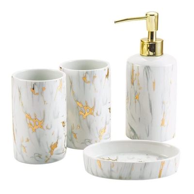 Bathroom Accesories Set Bathroom Accessory Set Ceramic 4 Pieces Washing Creative Sanitary Amenities Bath House Decor Aesthetic