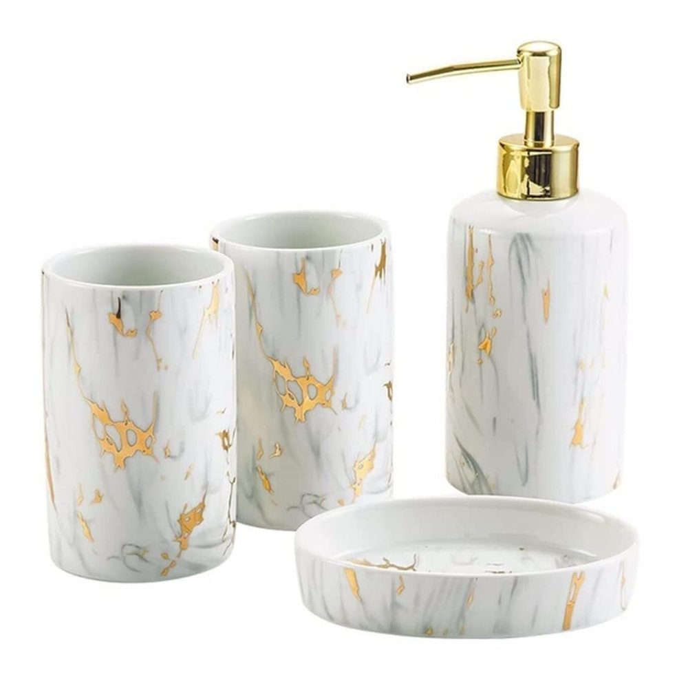 Bathroom Accesories Set Bathroom Accessory Set Ceramic 4 Pieces Washing Creative Sanitary Amenities Bath House Decor Aesthetic