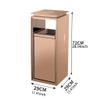 BGGJJ Outdoor Trash Cans Commercial Stainless Steel Elevator Entrance with Ashtray Trash Can Vertical Outdoor Peel Bin Outdoor Garbage Can with Lid(No Ashtray on top:29X29X72cm) view 2