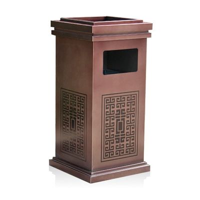 BGGJJ Outdoor Trash Cans Stainless Steel Commercial Trash Bin Square Trash Can with Detachable Inner Bin and Top Tray for Indoor and Outdoor Outdoor Garbage Can with Lid
