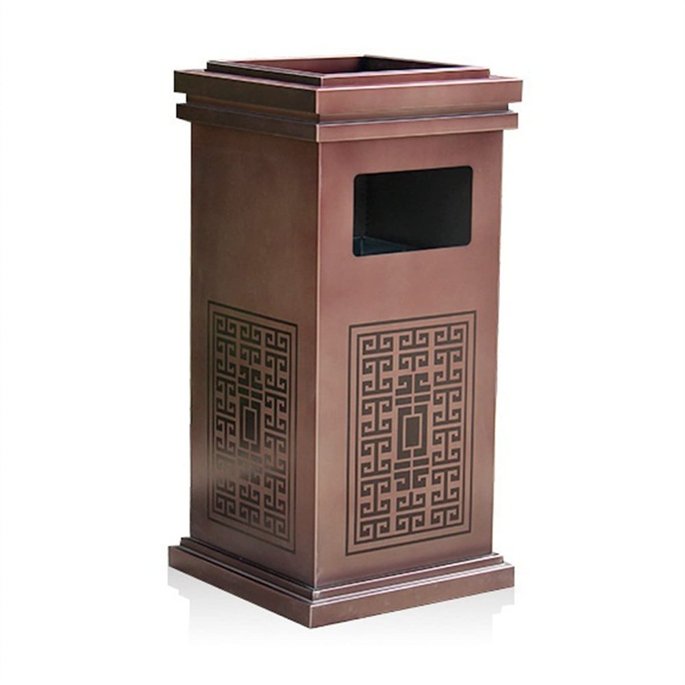 BGGJJ Outdoor Trash Cans Stainless Steel Commercial Trash Bin Square Trash Can with Detachable Inner Bin and Top Tray for Indoor and Outdoor Outdoor Garbage Can with Lid