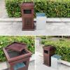 BGGJJ Outdoor Trash Cans Stainless Steel Commercial Trash Bin Square Trash Can with Detachable Inner Bin and Top Tray for Indoor and Outdoor Outdoor Garbage Can with Lid view 3