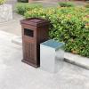 BGGJJ Outdoor Trash Cans Stainless Steel Commercial Trash Bin Square Trash Can with Detachable Inner Bin and Top Tray for Indoor and Outdoor Outdoor Garbage Can with Lid view 4