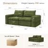 77" Cloud Loveseat Sofa, Deep Seat Couch with Pillows, Modern Comfortable Upholstery Boneless Sofa, 1 piece for Living Room, Bedroom, Apartment, Removable CoverNo Assembly Required, Algae Green view 2