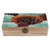 VstaDank Dahlia Flower Wooden Storage Box Decorative Jewelry Case with Lids Exquisite Wood Box, Photos, Trinket Memorial Boxes Large Wood Gift Box for Men Women view 1
