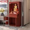 EQWZUPD Altar Table Wooden with Storage, Width 15.7-39.4'', Door Storage, Pull-Out, Buddhist Shrine Altar Cabinet with Doors, for Spiritual Worship & Puja Rituals view 2