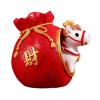 2026 Chinese New Year Zodiac Horse Figurine  Resin Horse in Red Fortune Bag, Symbol of Wealth & Success, Feng Shui Desk Ornament for Home Office, Spring Festival Decoration Gift (Style B) view 1