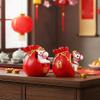 2026 Chinese New Year Zodiac Horse Figurine  Resin Horse in Red Fortune Bag, Symbol of Wealth & Success, Feng Shui Desk Ornament for Home Office, Spring Festival Decoration Gift (Style B) view 3