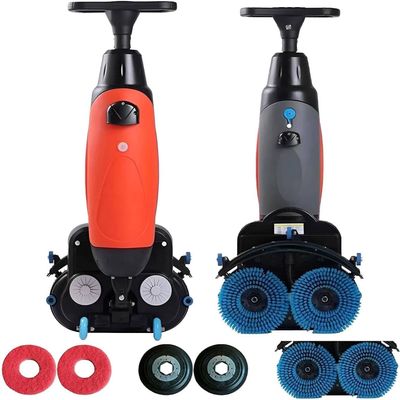 GEHPYYDS Commercial Floor Washer and Scrubber Machine, 17 Cleaning Width, Coverage 13000 Sqft/H, 240 RPM Deep Cleaning, Dual Brush, Power Scrubber for Various Floor Types Red