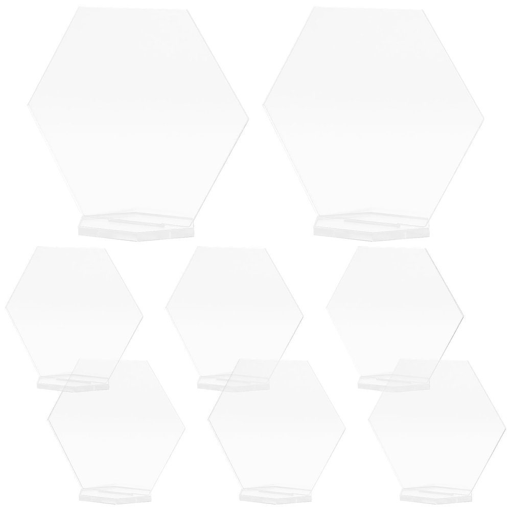 10 Sets Place Cards Hexagonal Acrylic for Weddings and Business