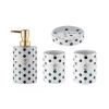 Bathroom Accesories Set Bathroom Ceramic Set Green 4 Piece Soap Dispenser with Dish and 2 Toothbrush Cups House Decor Aesthetic(Bathroom Set) view 1