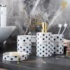 Bathroom Accesories Set Bathroom Ceramic Set Green 4 Piece Soap Dispenser with Dish and 2 Toothbrush Cups House Decor Aesthetic(Bathroom Set) view 2