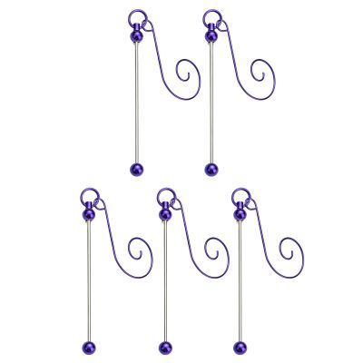 CATHATRR 5pcs Beadable Blanks Hooks for Christmas Colorful Metal Festival Ornament Hangers Handmade Decoration Supplies Metal Ornament Hanger