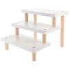 ARTSEWPLY White 3 Tier Wooden Figurine Display Stand for Desktop Storage view 1