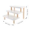 ARTSEWPLY White 3 Tier Wooden Figurine Display Stand for Desktop Storage view 4