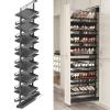 4-15 Tier Cabinet Pull Out Shoe Rack, Adjustable Vertical Shoe Organizer for Closet and Wardrobe Cabinet, Heavy Duty Slide Out Shoe Storage System, Under Stairs Storage, Fits Depth 17.7"-34.3" view 1