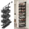 4-15 Tier Cabinet Pull Out Shoe Rack, Adjustable Vertical Shoe Organizer for Closet and Wardrobe Cabinet, Heavy Duty Slide Out Shoe Storage System, Under Stairs Storage, Fits Depth 17.7"-34.3" view 1