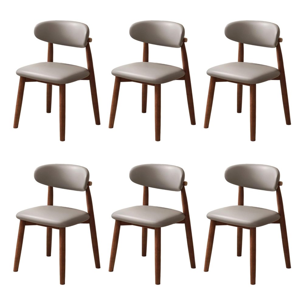 APCHJOJ Wooden Dining Chair Set, Modern upholstered Kitchen Side Chairs, Farmhouse-Style Dining Chairs, with footrests, Suitable for Kitchens and Dining Rooms B 6 Packs