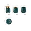 DSJBGSS Bathroom Accessories Set Bathroom Accessories Set of 4 Gradient Blue Washing 2 Gargle Cups1 Soap Dishes Lotion Dispenser Ideas Home Victorian Decor(Matte Black) view 2