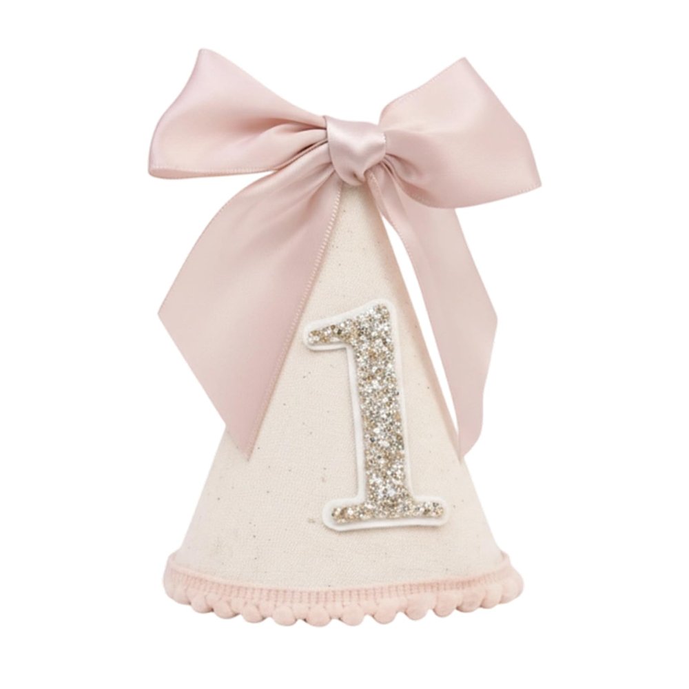 CZFSWT First Birthday Hat, Pink Bow First Birthdays Crown, One Year Old Birthday Hat Suitable for Party Planner and Photographer