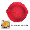 17/20cm Air Fryers Oven Baking Tray Reusable Silicone Non-Stick Round Pan Microwave Pads Airfryer Liner Cake Mold(White Size L-20CM) view 4