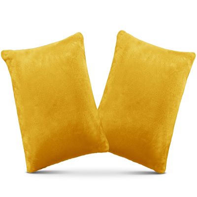 1 MIDDLE ONE 2 Pack Small Pillow, Memory Foam Mini Pillow 11 X 7 Inches for Travel, Sleeping, Nap and Neck, Knee, Lumbar Support, Tiny Cushion for Pet, Dogs (Golden Yellow)