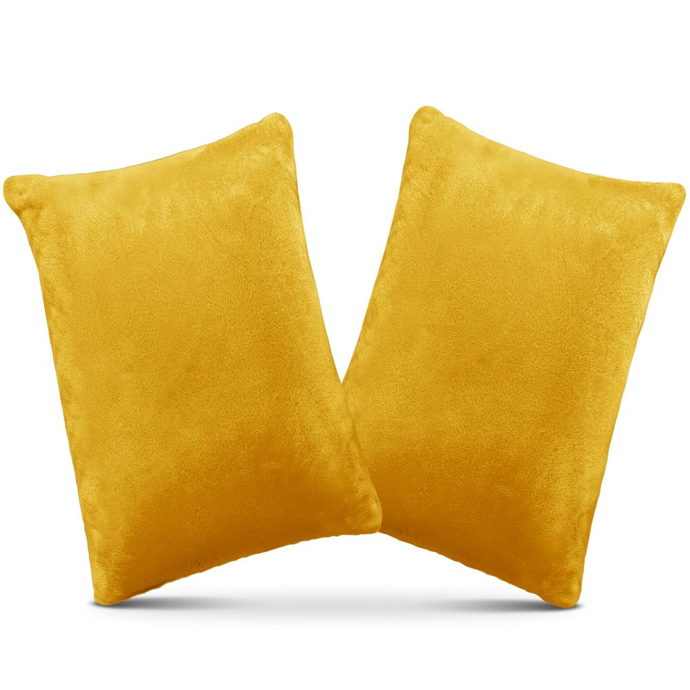 1 MIDDLE ONE 2 Pack Small Pillow, Memory Foam Mini Pillow 11 X 7 Inches for Travel, Sleeping, Nap and Neck, Knee, Lumbar Support, Tiny Cushion for Pet, Dogs (Golden Yellow)