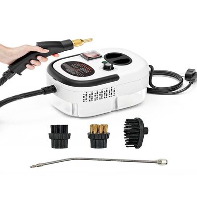 Handheld Steam Cleaner 1200ML Household Compact Kitchen Steam Cleaning Machine 6-Speed Adjustment Multi-Function Nozzle for Cleaning Floor, Upholstery, Grout and Car (White)