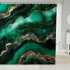 Feelyou Green Marble Shower Curtain for Bathroom Decor Modern Marble Aesthetic Bath Curtain Gold Glitter Marbling Bathroom Accessories Luxury Waterproof Polyester Fabric for Stalls Bathtubs 72"x78" view 1
